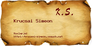 Krucsai Simeon névjegykártya